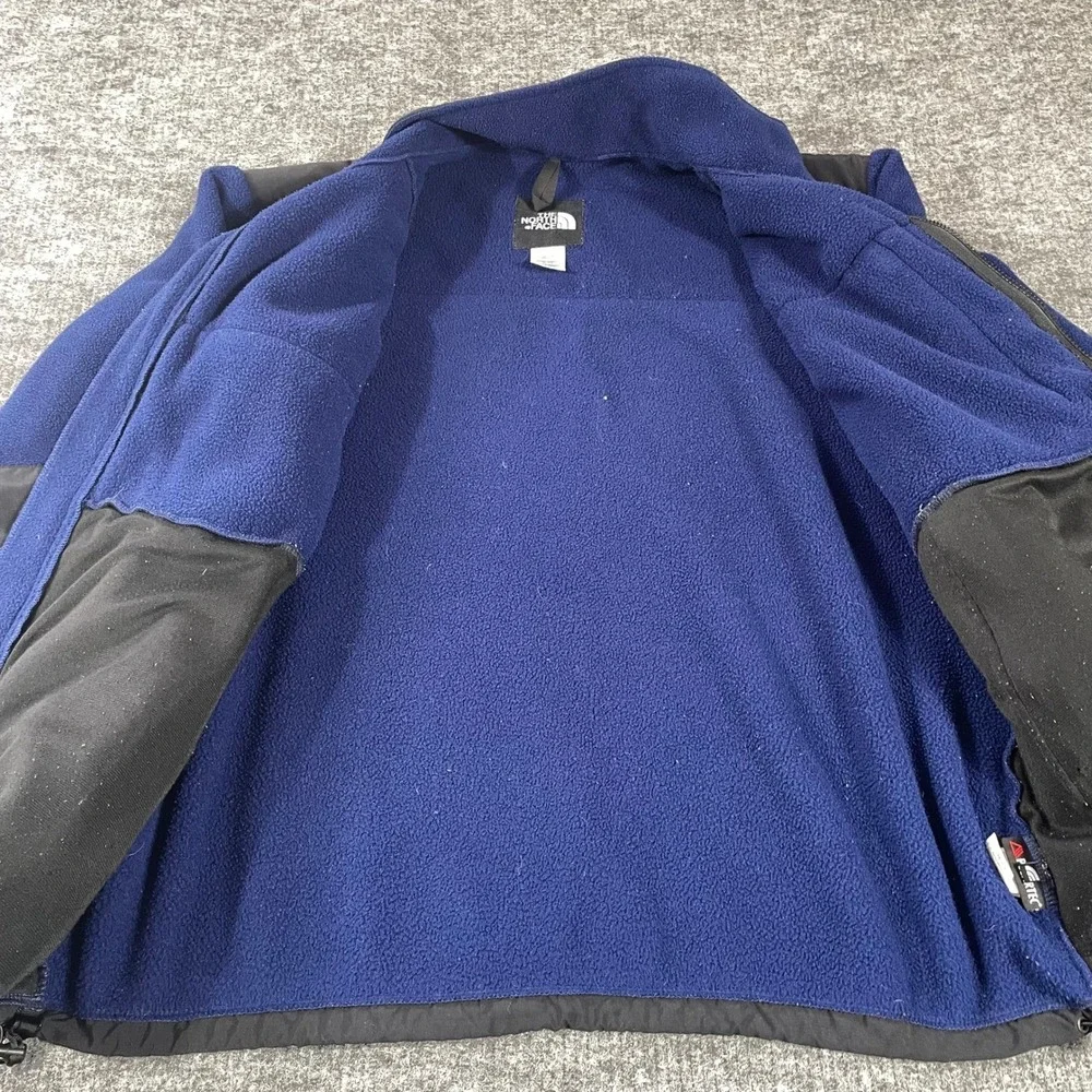 The North Face Denali Jacket Mens XL Blue Black Fleece‎ Full Zip Outdoor Hiking